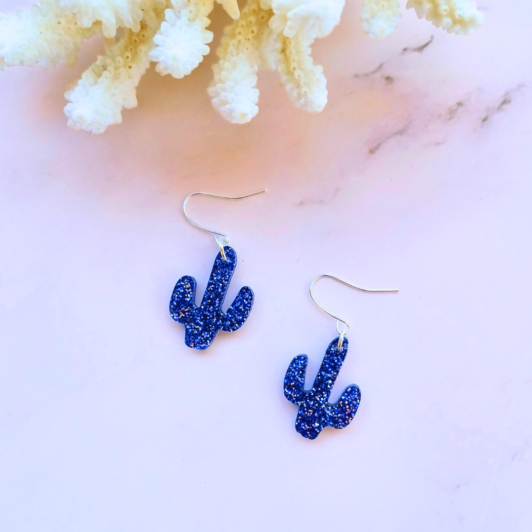 Glitter Cactus Earrings