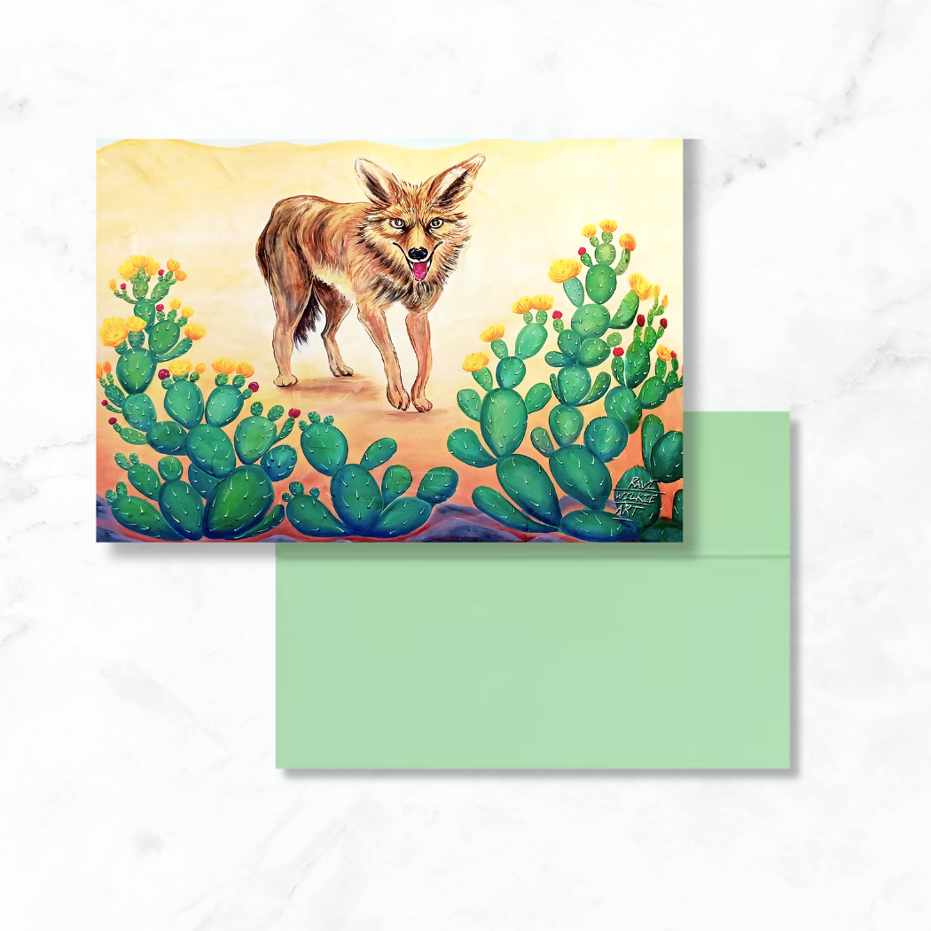 Coyote In the Desert Greeting Card