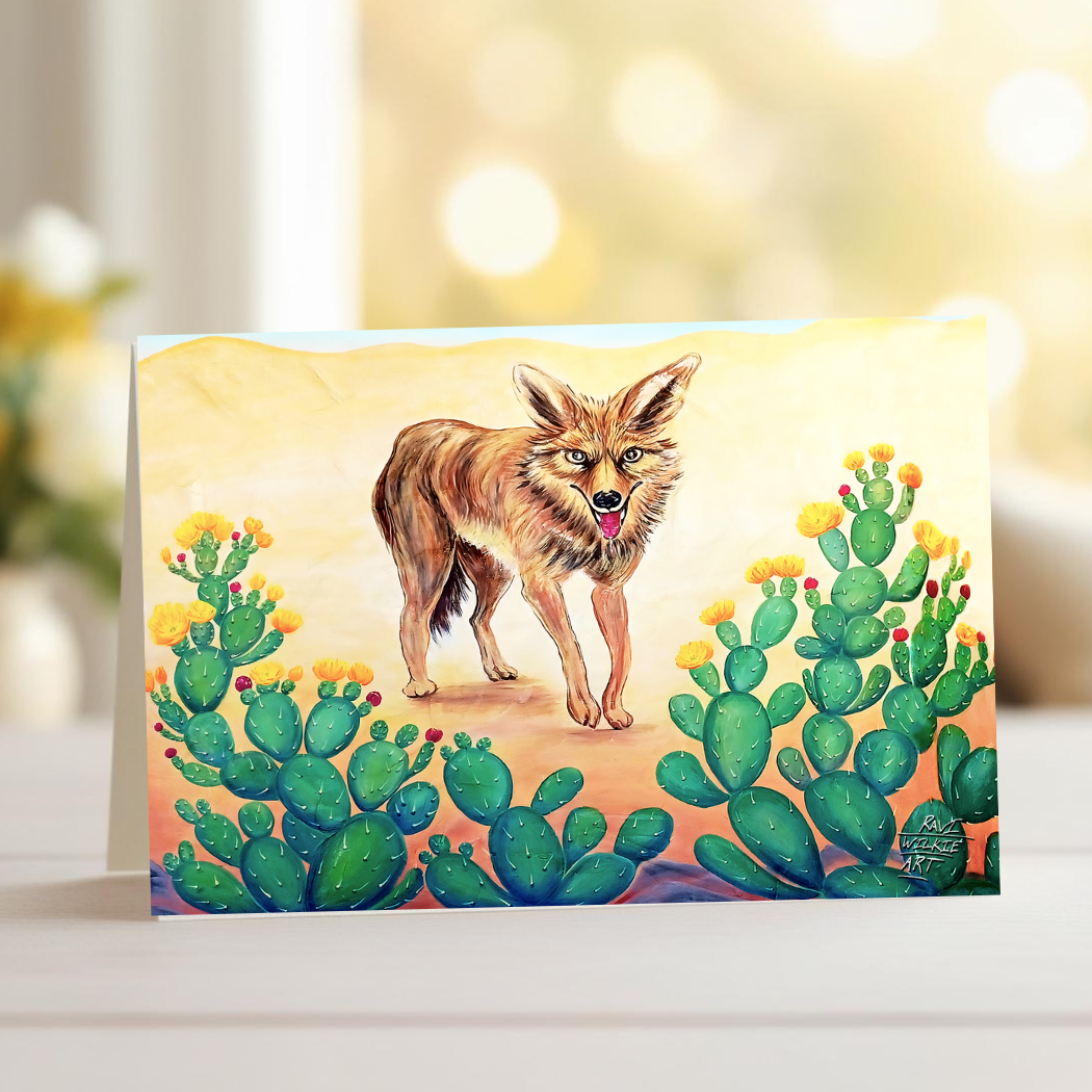 Coyote In the Desert Greeting Card