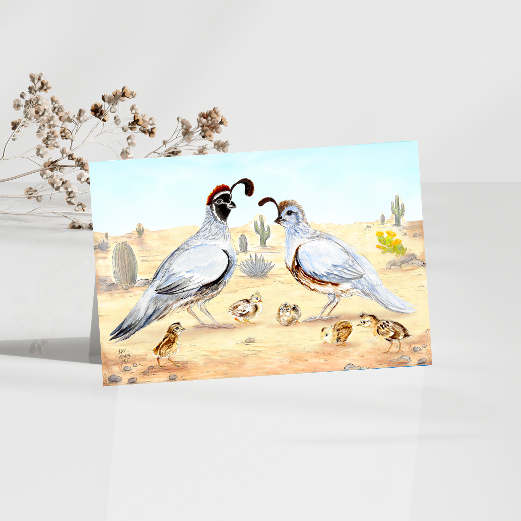 Quail Family Greeting Card