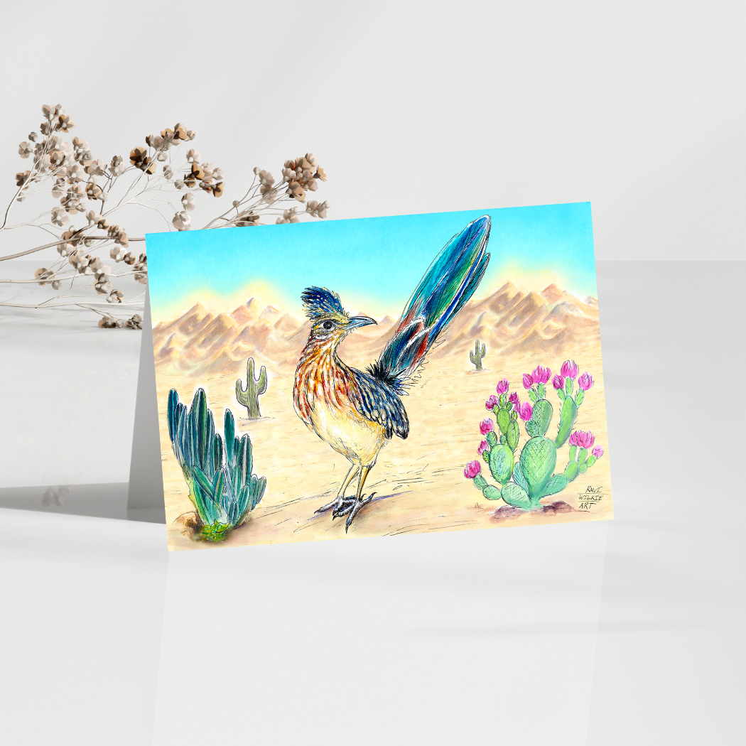 Roadrunner In The Desert Greeting Card