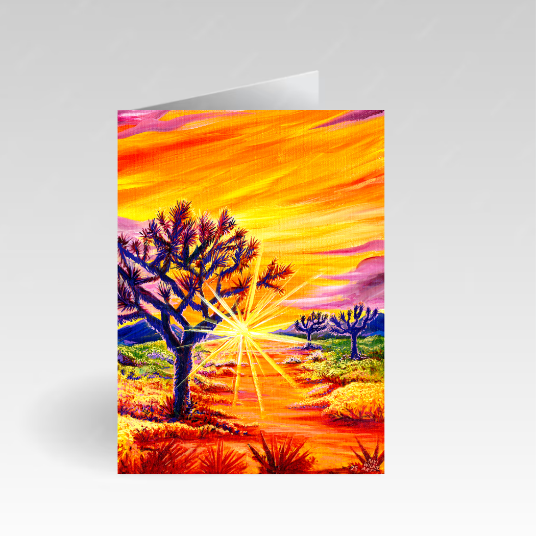 Golden Sunrise in Joshua Tree Greeting Card