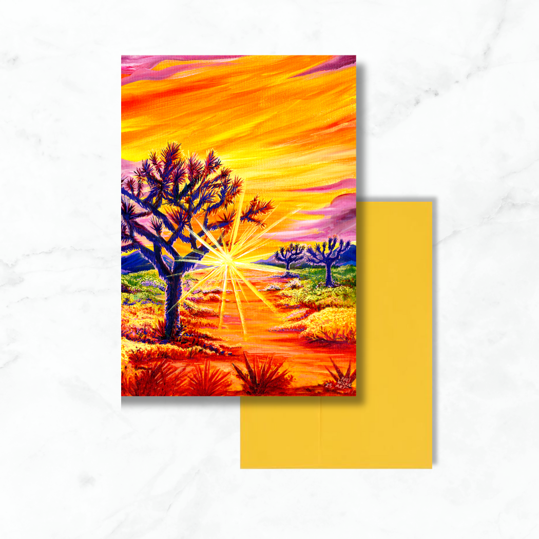 Golden Sunrise in Joshua Tree Greeting Card