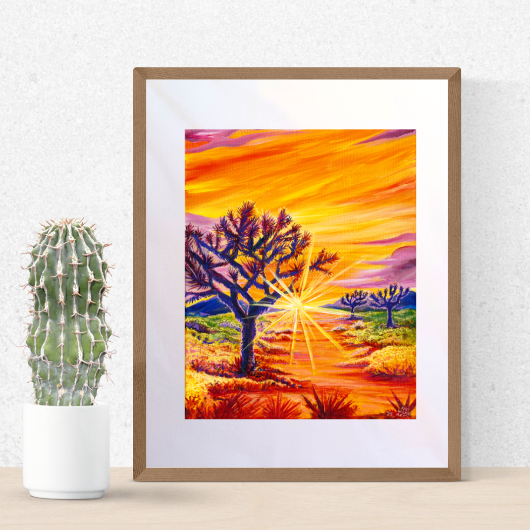 Golden Sunrise in Joshua Tree Art Print