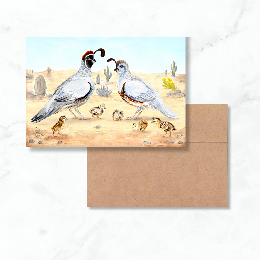 Quail Family Greeting Card