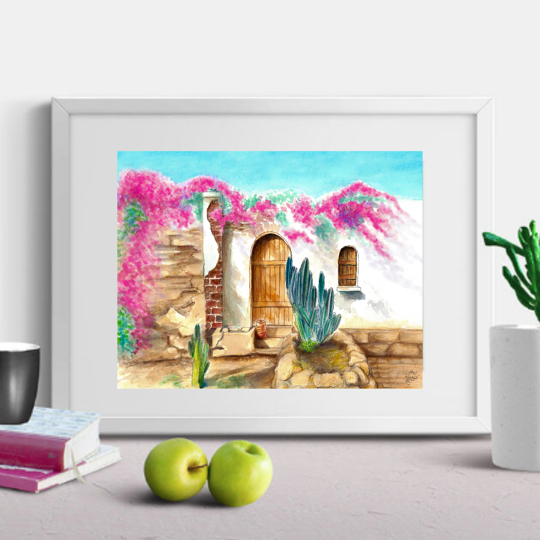 Desert Cottage Art Print