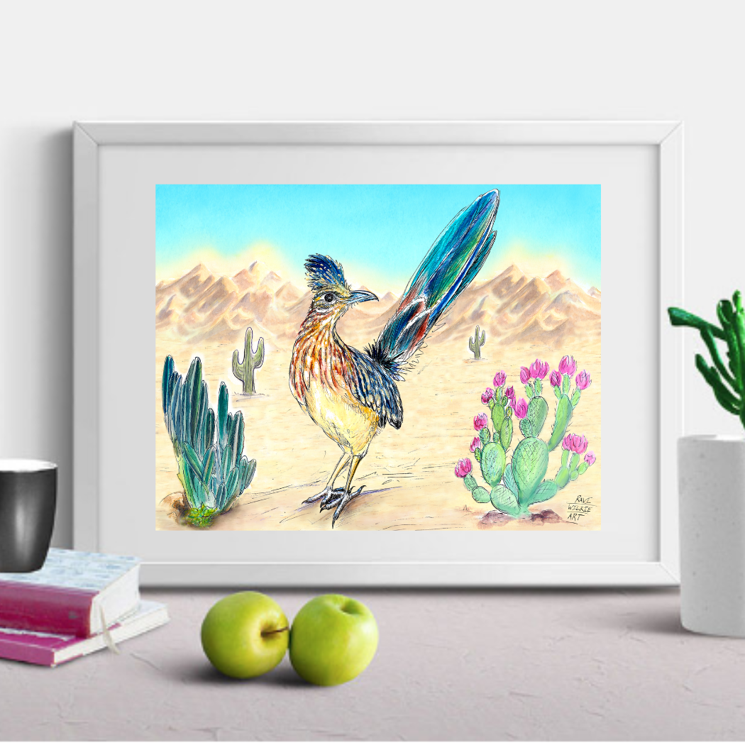Roadrunner in the Desert Art Print